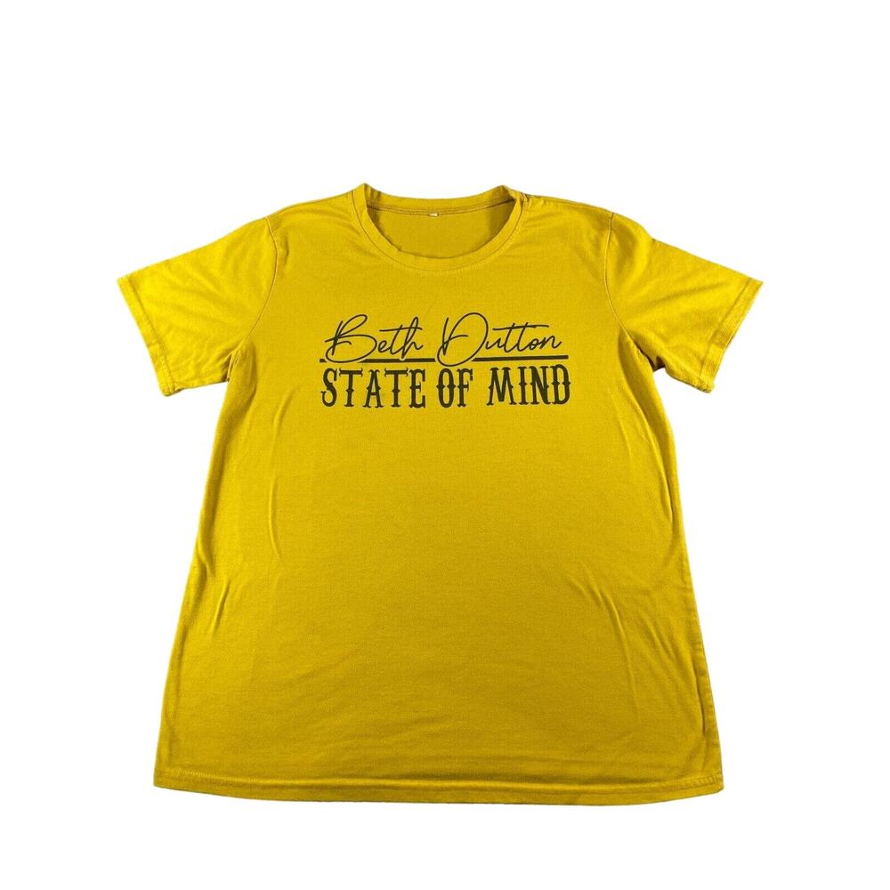Yellowstone Beth Dutton Shirt Womens Medium Yellow State Of Mind TV Show Crazy